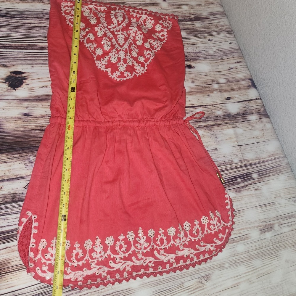 CYNTHIA ROWLEY Swim CoverUp Dress L Strapless Sequin Embroidered‎ Boho Cottage - Picture 13 of 15